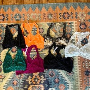 Lot of free people galloon lace bralettes M